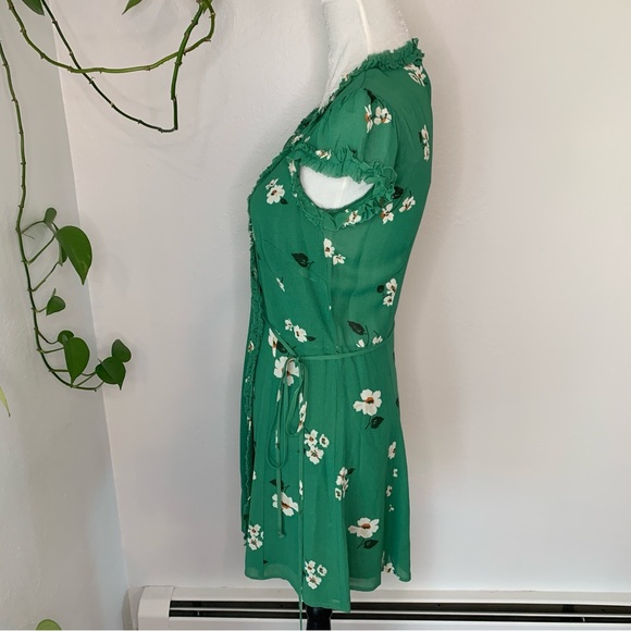 Reformation Garnet Floral Wrap Minidress Size S - Picture 3 of 6